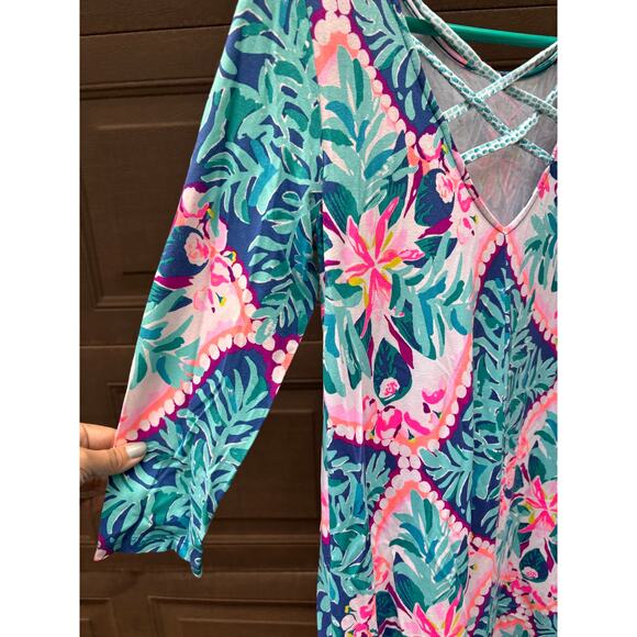 Lilly Pulitzer Ophelia Swing Dress Small S Seaside Aqua with a crossed back - Picture 6 of 8